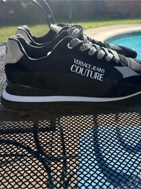 Versace Jeans Collection Black and White Low-Top Sneakers